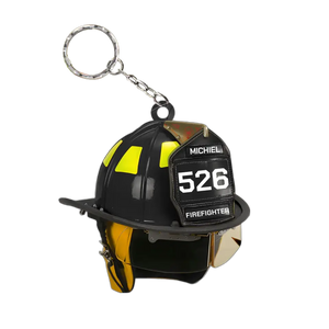 Firefighter's Helmet Personalized Keychain