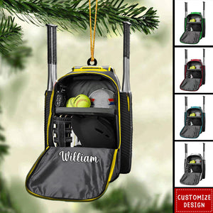 2024 New Release - Personalized Softball Equipment Christmas Ornament