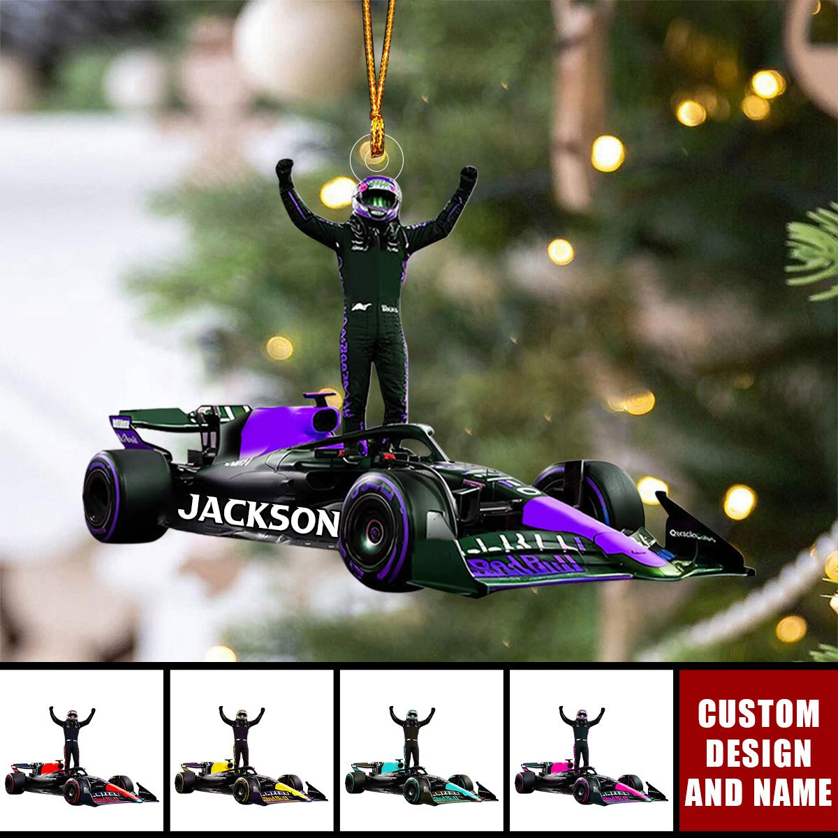 2024 New Release Personalized Race Car Christmas Ornaments Gifts For