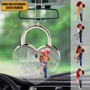 Personalized Couple Acrylic Car Ornament - Gift Idea For Couple