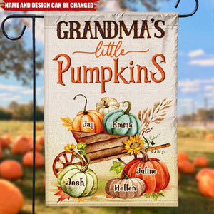 Little Pumpkins Of Grandma – Personalized Halloween Garden Flag Fall Decoration