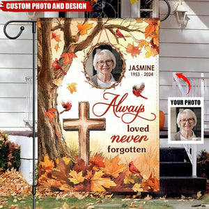 Memorial Garden Flag Always Loved Never Forgotten Fall Decoration