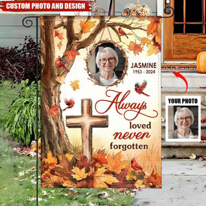 Memorial Garden Flag Always Loved Never Forgotten Fall Decoration