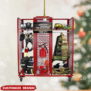 2024 New Release Personalized Firefighter Equipment Locker Room  Christmas Ornament - Gift For Firefighter