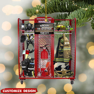 2024 New Release Personalized Firefighter Equipment Locker Room  Christmas Ornament - Gift For Firefighter