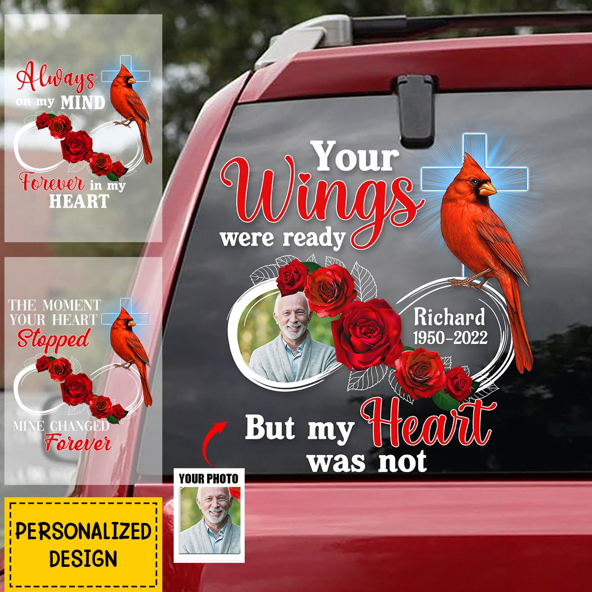 Always On My Mind-Personalized Memory Of Car Decal-Gift For Family And Friends