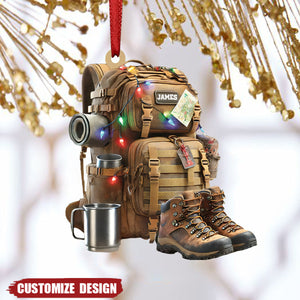 Personalized Hiking Backpack Acrylic Ornament - Gift For Hiking Lovers - 2024 New Release