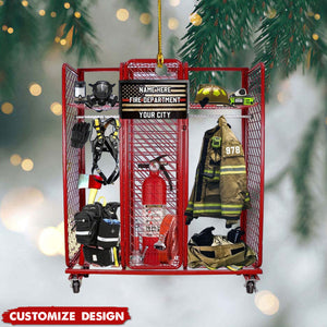 2024 New Release Personalized Firefighter Equipment Locker Room  Christmas Ornament - Gift For Firefighter