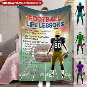 American Football Life Lessons Custom Blanket Gift For Football Player Football Lovers