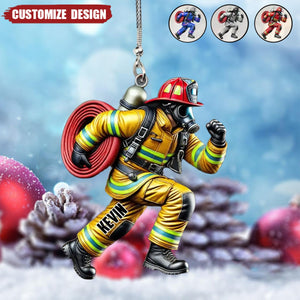 2024 New Release - Personalized Firefighter Acrylic Ornament – Best Christmas Gift For Firefighter