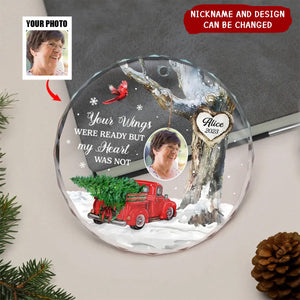 Always With You Photo Memorial Personalized Glass Ornament, Christmas Sympathy Keepsake, Lost Loved Ones Rememberance