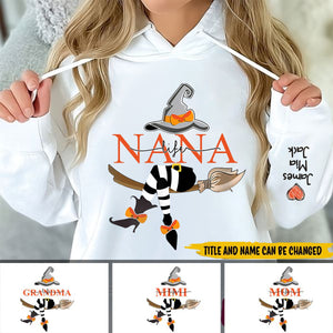 Personalized Grandma Life Witch With Grandkids Halloween Hoodie