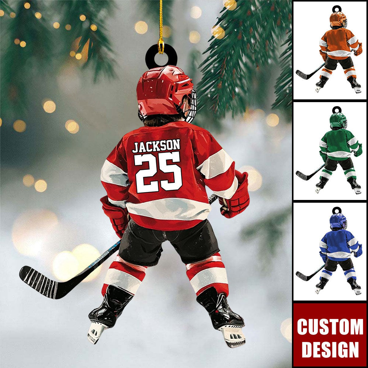 Personalized Kid Hockey Player Christmas Ornament Gift For Hockey Lover-2024 New Release