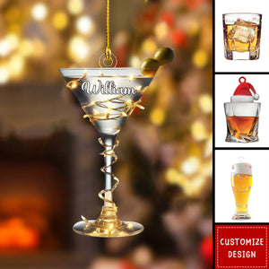 2024 New Release - Personalized Alcohol Drink Christmas Ornament - Gift For Bartender