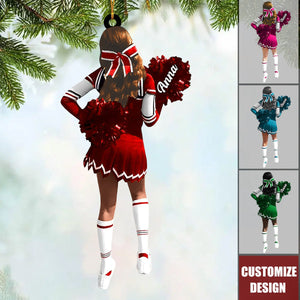 Personalized Cheerleading Pom pom Girl Christmas Ornaments - 2024 New Release