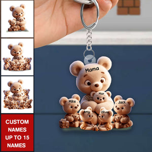 Grandma/ Mama Bear Personalized Acrylic Keychain