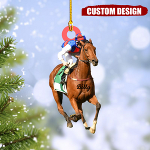 2024 New Release Personalized Horse Racing Christmas Ornament-Gifts For Horse Racing Lover