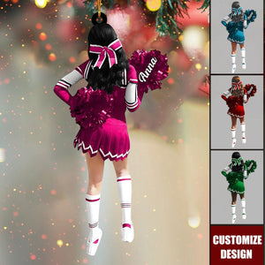 Personalized Cheerleading Pom pom Girl Christmas Ornaments - 2024 New Release