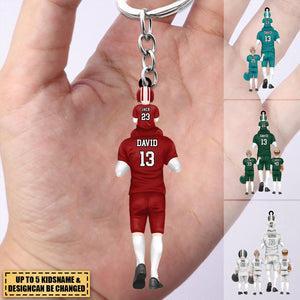 Personalized American football Kids & Dad/Grandpa Acrylic Keychain