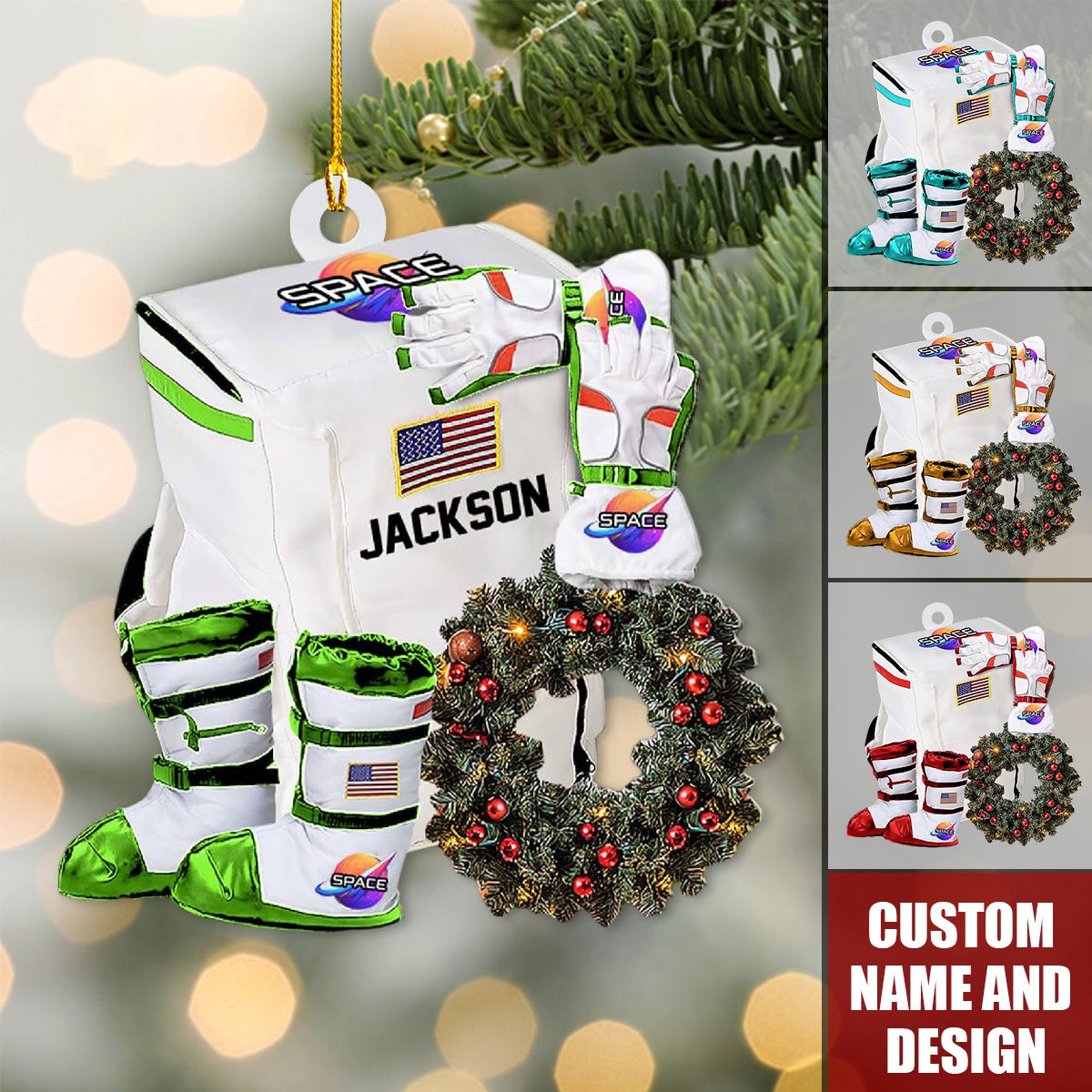 2024 New Release Personalized Astronaut Kids, Space Christmas Ornament