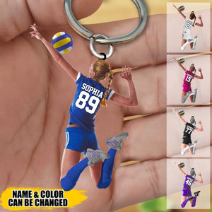 Custom Personalized Beach Volleyball Acrylic Keychain, Gift For Volleyball Players