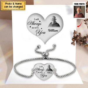 Your Wings Were Ready - Couple Heart Stainless Steel Personalized Bracelet