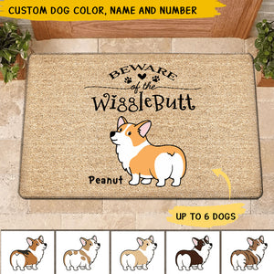 Corgi Wiggle Butt Club Dog Personalized Doormat