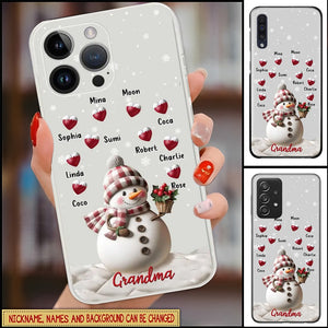 Custom Personalized Snowman Grandma Phone Case - Christmas Gift Idea For Grandma