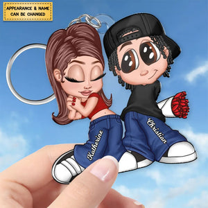 Y2K Couple Personalized Acrylic Keychain, Gift For Couples