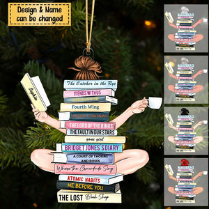 Gift For Book Lovers, Personalized Reading Girl Christmas/Car Ornament