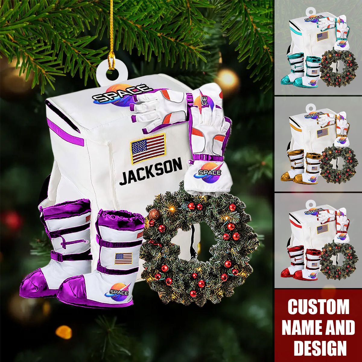 2024 New Release Personalized Astronaut Kids, Space Christmas Ornament