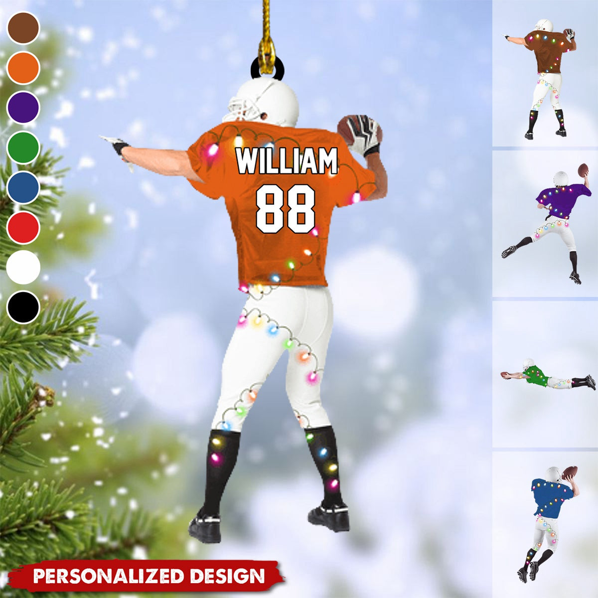 2024 New Release Back American Football Player - Personalized Christmas Ornament- Gift For Football Players