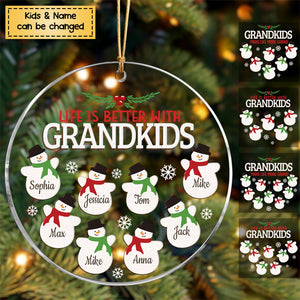 Grandkids Make Life More Grand - Family Personalized Acrylic Ornament - Christmas Gift For Grandma