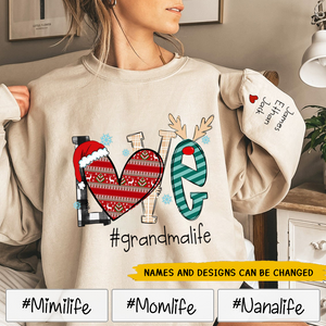 Love Grandma/Nana/Mom Christmas Sweatshirt, Christmas Nana/Mom Claus Sweatshirt