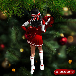 Personalized Cheerleading Pom pom Girl Christmas Ornaments - 2024 New Release