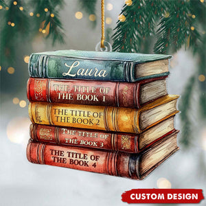 2024 New Release Personalized Bookstack Christmas Ornament-Gifts For Book Lover