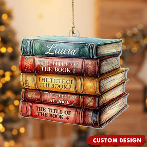 2024 New Release Personalized Bookstack Christmas Ornament-Gifts For Book Lover