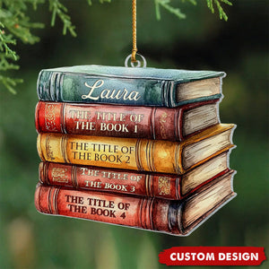 2024 New Release Personalized Bookstack Christmas Ornament-Gifts For Book Lover