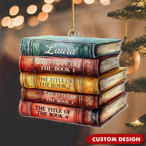 2024 New Release Personalized Bookstack Christmas Ornament-Gifts For Book Lover