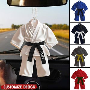 Jiu-Jitsu,Karate Gift - Personalized Black Belt Car Ornament