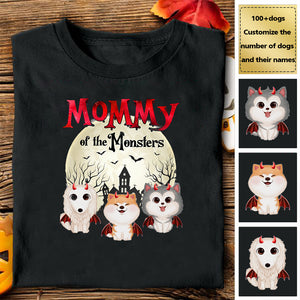 Mommy Of The Monsters Halloween Watercolor Cute Dogs Personalized Shirt