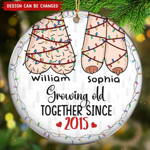 2024 New Release I Want To Grow Old With You-Personalized Ceramic Ornament-Christmas Gift For Couples