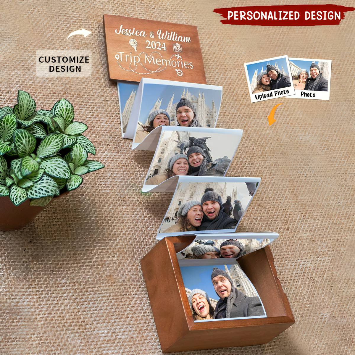 Adventure Memories - Personalized Wooden Photo Box