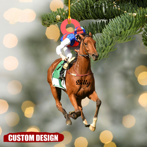 2024 New Release Personalized Horse Racing Christmas Ornament-Gifts For Horse Racing Lover