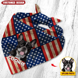 Custom Photo Patriotic Dog Bandana