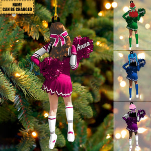 Personalized Cheerleading Pom pom Girl Christmas Ornaments - 2024 New Release