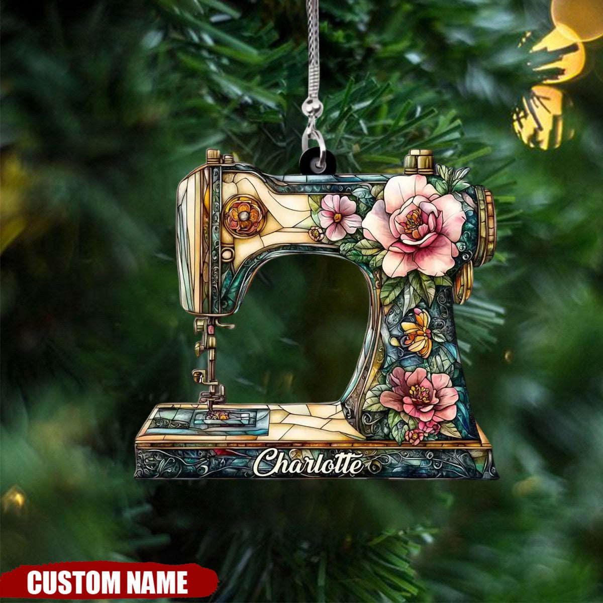 2024 New Release - Personalized Sewing Machine With Flowers Shaped Ornament