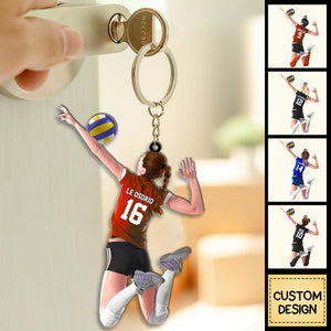 Custom Personalized Beach Volleyball Acrylic Keychain, Gift For Volleyball Players