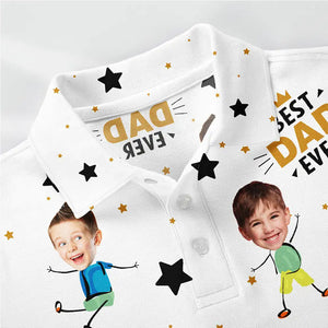 Custom Photo Best Dad Ever - Personalized Polo Shirt