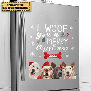 We Woof You A Merry Christmas Dogs - Personalized Photo Decal